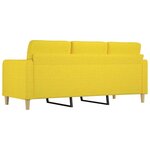 vidaXL Canapé à 3 places Jaune clair 180 cm Tissu