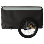 vidaXL Remorque de vélo noir et gris 45 kg fer