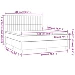 vidaXL Sommier à lattes de lit et matelas et LED Gris foncé 180x200 cm