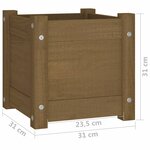 vidaXL Jardinière extérieur Marron miel 31x31x31 cm Bois de pin massif