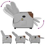 vidaXL Fauteuil de massage inclinable gris nuage tissu