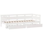 vidaXL Lit de jour et tiroirs sans matelas blanc 80x200 cm bois massif