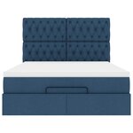 VidaXL Cadre de lit ottoman avec matelas bleu 140x190 cm tissu