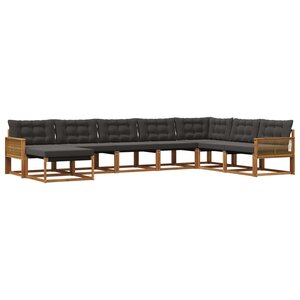 vidaXL Ensemble de canapés d'extérieur 8 pc Naturel et noir