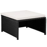 vidaXL Salon de jardin 12 Pièces avec coussins Résine tressée Noir