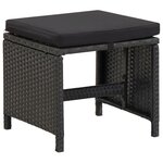 vidaXL Ensemble à manger de jardin coussins 9Pièces Résine tressée Noir