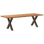 vidaXL Table à manger marron clair bois de chêne massif rectangulaire