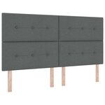 vidaXL Lit à ressorts avec matelas Gris foncé 180 x 200 cm tissu