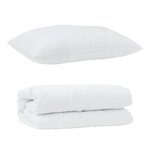 vidaXL Duvet avec Oreiller 2 Pièces Blanc 155 x 220 cm Microfibre