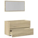 vidaXL Meuble de salle de bain avec miroir chêne sonoma 80x38 5x45 cm