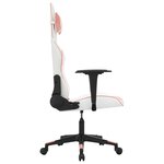 vidaXL Chaise de jeu Blanc et rose Similicuir
