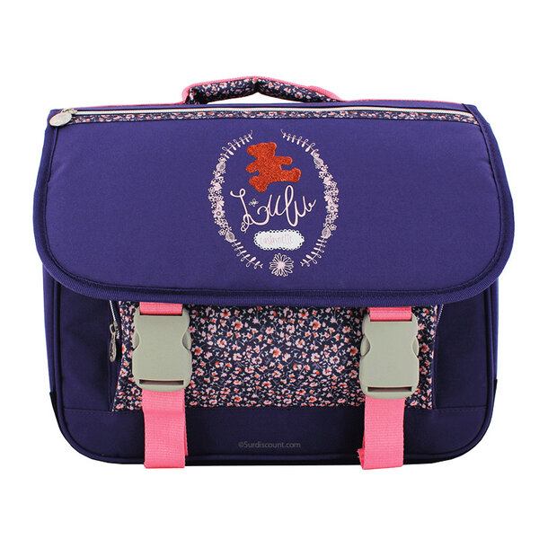 Cartable lulu castagnette 38 cm 2 compartiments violet