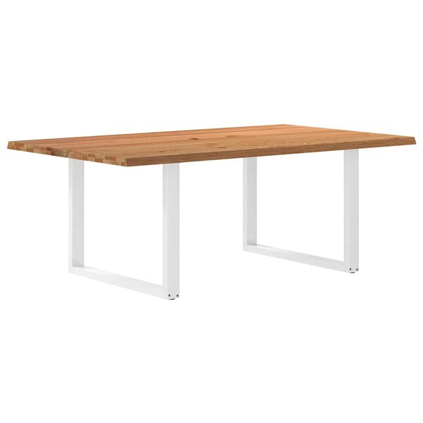 vidaXL Table à manger et bord naturel bois massif chêne rectangulaire
