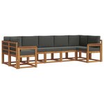 vidaXL Ensemble de canapés d'extérieur 7 pc Naturel et Anthracite