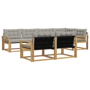 vidaXL Ensemble de canapés d'extérieur 7 pc Blanc et gris clair