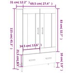 vidaXL Buffet haut chêne fumé 69 5x31x115 cm bois d'ingénierie