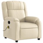 vidaXL Fauteuil de massage inclinable Crème Tissu
