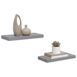 vidaXL Étagères murales flottantes 2 Pièces gris 50x23x3 8 cm MDF