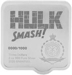 Pièce de monnaie en Argent 3 Dollars g 62.2 (2 oz) Millésime 2025 Smash HULK