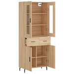 vidaXL Buffet haut Chêne sonoma 69 5x34x180 cm Bois d'ingénierie