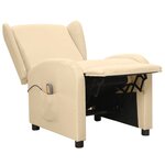 vidaXL Fauteuil de massage Crème Tissu