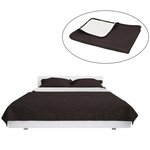 vidaXL Couvre-lit à double face matelassé 220 x 240 cm Crème et marron