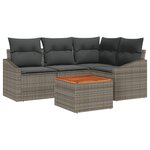 vidaXL Ensemble de canapé de jardin 5 Pièces Gris 55 x 55 x 37 cm