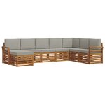vidaXL Ensemble de canapés d'extérieur 8 Pièces Gris Naturel et Clair