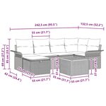 vidaXL Ensemble canapé de jardin 7 pièces avec coussins noir en poly rattan