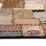 Vidaxl tapis étiquette en cuir véritable de jeans 160 x 230 cm marron
