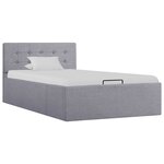 vidaXL Cadre de lit à stockage hydraulique Gris clair Tissu 100x200 cm