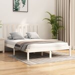 vidaXL Cadre de lit Blanc Bois de pin massif 120x190 cm Petit double