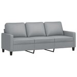 vidaXL Ensemble de canapés 3 Pièces avec coussins Gris clair Tissu