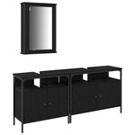 vidaXL Ensemble de meubles de salle de bain 3 pièces en bois noir chêne
