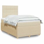vidaXL Sommier à lattes de lit avec matelas Crème 120x200 cm Tissu