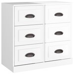vidaXL Buffets 2 Pièces blanc brillant bois d'ingénierie