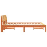 vidaXL Cadre de lit avec tête de lit Brun cire 120 x 200 cm Pin massif