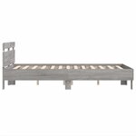 vidaXL Cadre de lit avec tête de lit et LED sonoma gris 120x190 cm