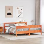 vidaXL Cadre de lit sans matelas cire marron 200x200cm bois pin massif