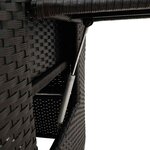 vidaXL Chaise de jardin inclinable avec table d'appoint noir polyrotin