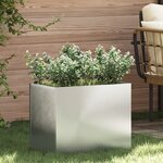 vidaXL Cache-pot de jardin Argent 50 x 32 x 40 cm Acier galvanisé