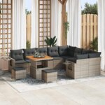 vidaXL Ensemble de canapé de jardin 12 Pièces Gris polyrotin