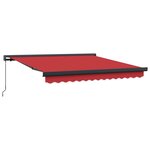 vidaXL Auvent Rétractable Rouge 350 x 250 cm Tissu et Métal