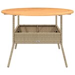 vidaXL Table de jardin et dessus en bois d'acacia beige résine tressée