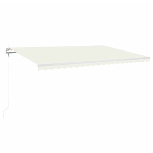 vidaXL Auvent automatique avec capteur de vent et LED 500x350 cm Crème