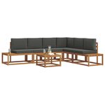 vidaXL Ensemble de canapés d'extérieur 7 Pièce Naturel et Anthracite