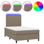 vidaXL Sommier à lattes de lit matelas et LED taupe 120x190 cm tissu