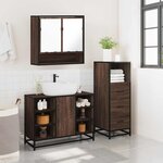 vidaXL Ensemble de meubles de salle de bain 3 Pièces Chêne marron