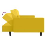vidaXL Canapé-lit 2 places jaune velours