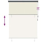 vidaXL Store Roulant Extérieur Rayé Réglable Crème 200 x 250 cm tissu